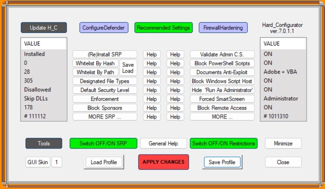 Hard_Configurator screenshot